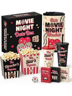 Cozy Movie Night Box for Couples - Perfect Gift for Movie Lovers & Date Nights